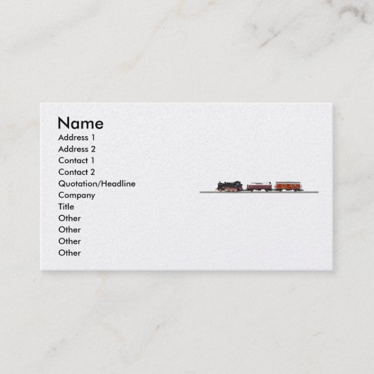 Tenderlokomotive Visitenkarte (Vorderseite)