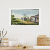 Tending tea plants (w/c on paper) poster (Küche)