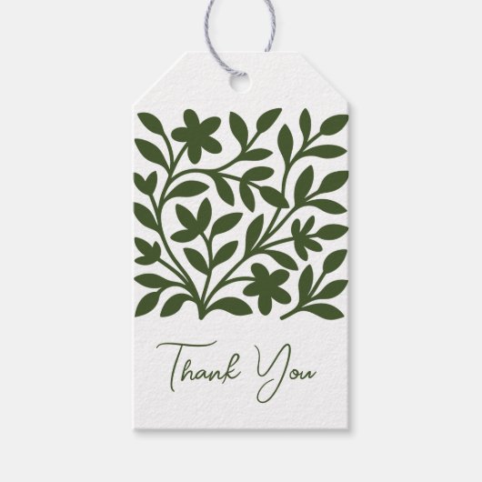 Tendril Garden Green Vine Floral Blätter Geschenkanhänger (Vorderseite)