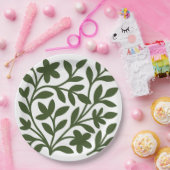 Tendril Garden Green Vine Floral Blätter Pappteller (Party)