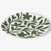 Tendril Garden Green Vine Floral Blätter Pappteller (Schrägansicht)