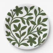 Tendril Garden Green Vine Floral Blätter Pappteller (Vorderseite)