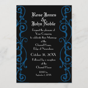 Tendrillon Ebony (blau) Einladung zur Hochzeit