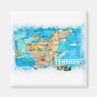 Tenerife Canarias Spanien Illustrierte Karte mit L