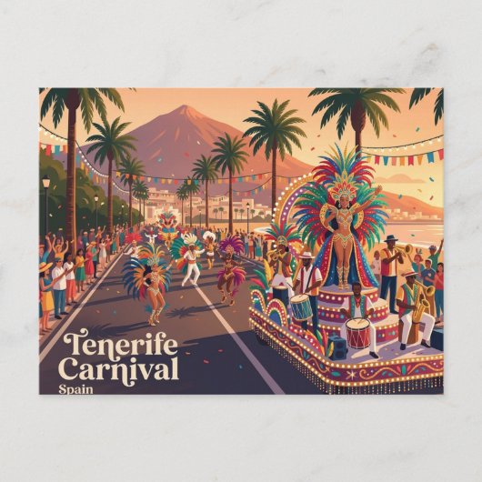 Tenerife Karneval Spanien Postkarte (Vorderseite)