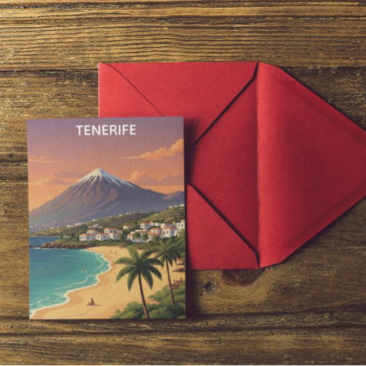 Tenerife Mount Teide Canary Island Vintage Travel Postkarte