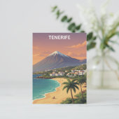 Tenerife Mount Teide Canary Island Vintage Travel Postkarte (Stehend Vorderseite)