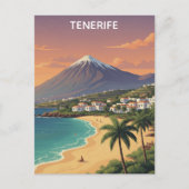 Tenerife Mount Teide Canary Island Vintage Travel Postkarte (Vorderseite)