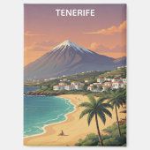Tenerife Mount Teide Kanarische Insel Vintage-Reis Magnet (Vorderseite)