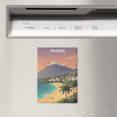 Tenerife Mount Teide Kanarische Insel Vintage-Reis Magnet (In Situ (Geschirrspüler))