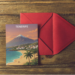Tenerife Mount Teide Kanarische Insel Vintage Reis Postkarte