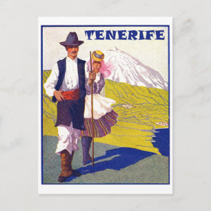 Tenerife, Paar Dorfbewohner, Spanien, Vintage Postkarte