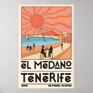 Tenerife Reiseplakat El Medano Beach, Oversized Poster