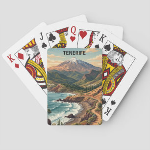 Tenerife Retro Reise Vintage Mount Teide & Strand Spielkarten