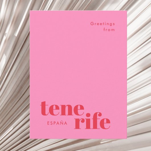 Tenerife Spanien moderne Typografie Postkarte