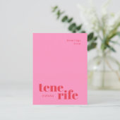 Tenerife Spanien moderne Typografie Postkarte (Stehend Vorderseite)