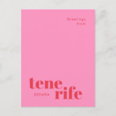 Tenerife Spanien moderne Typografie Postkarte (Vorderseite)