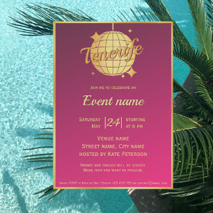 Tenerife Spanien Party rosa Fiesta Event Einladung