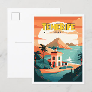 Tenerife Spanien Vintage-Reiseillustration Postkarte