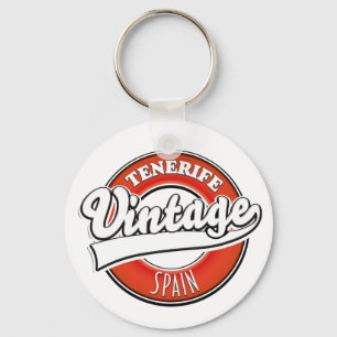Tenerife Spanien Vintage Style Logo Schlüsselanhänger