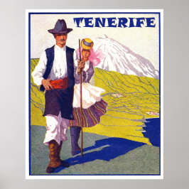 Teneriffa, einige Dorfbewohner, Spanien, Vintag Poster