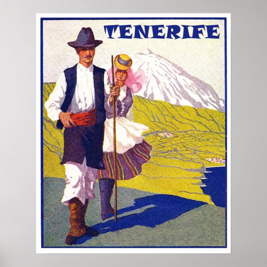 Teneriffa, einige Dorfbewohner, Spanien, Vintag Poster (Vorne)