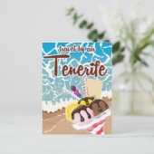 Teneriffa Eis Cartoon Reiseplakat Postkarte (Stehend Vorderseite)