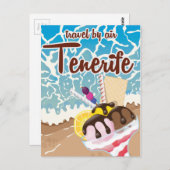 Teneriffa Eis Cartoon Reiseplakat Postkarte (Vorne/Hinten)