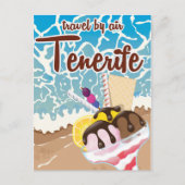 Teneriffa Eis Cartoon Reiseplakat Postkarte (Vorderseite)