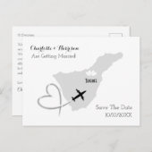 Teneriffa-Hochzeiten in Urlaubsort Save the Date Ankündigungspostkarte (Vorne/Hinten)