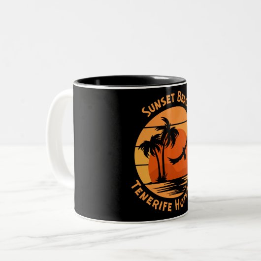 Teneriffa Hotspots Retro-Kaffeemugs Zweifarbige Tasse (Vorderseite Links)