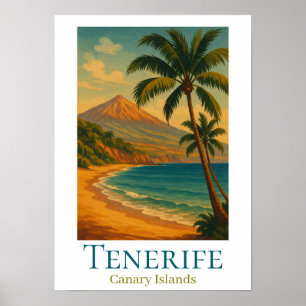 Teneriffa Kanarische Inseln Mount Teide Spanische  Poster