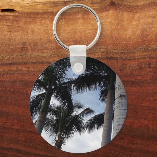 Teneriffa Palm Tree Tastenring Schlüsselanhänger (Vorderseite)
