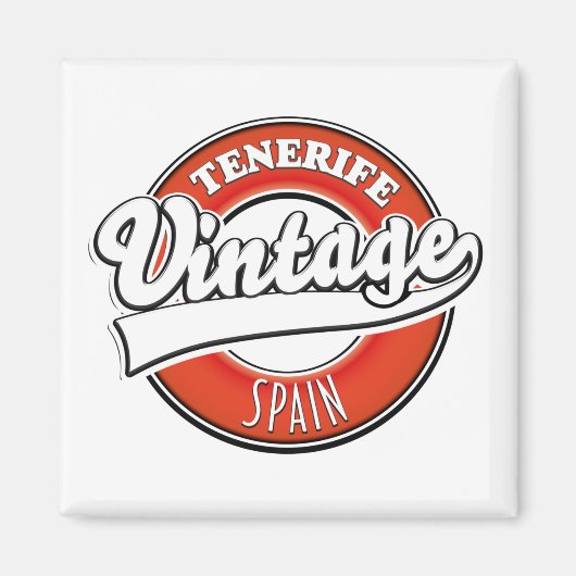 Teneriffa-Spacke-Logo im Vintagen Stil Magnet (Vorne)