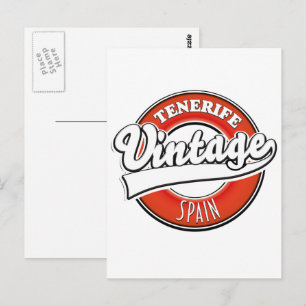 Teneriffa-Spacke-Logo im Vintagen Stil Postkarte