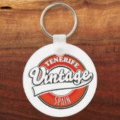 Teneriffa-Spacke-Logo im Vintagen Stil Schlüsselanhänger (Vorderseite)