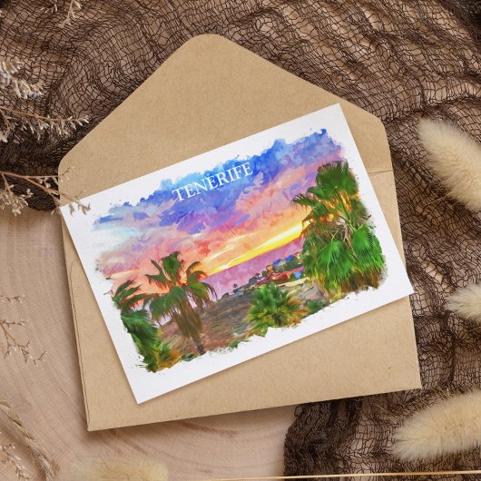 Teneriffa Spanien Kanarische Inseln Vintage Reise Postkarte