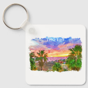 Teneriffa Spanien Kanarische Inseln Vintage Reise Schlüsselanhänger