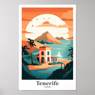 Teneriffa Spanien Reisen Kunst, Vintage Illustrati Poster