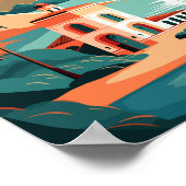 Teneriffa Spanien Vintage Illustration Poster (Ecke)