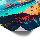 Teneriffa Spanien Vintage Illustration Poster (Ecke)