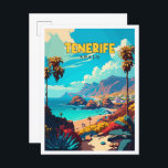 Teneriffa Spanien Vintage Illustration Postkarte<br><div class="desc">Teneriffa Spanien Vintage</div>