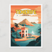 Teneriffa Spanien Vintage Illustration Postkarte (Vorderseite)