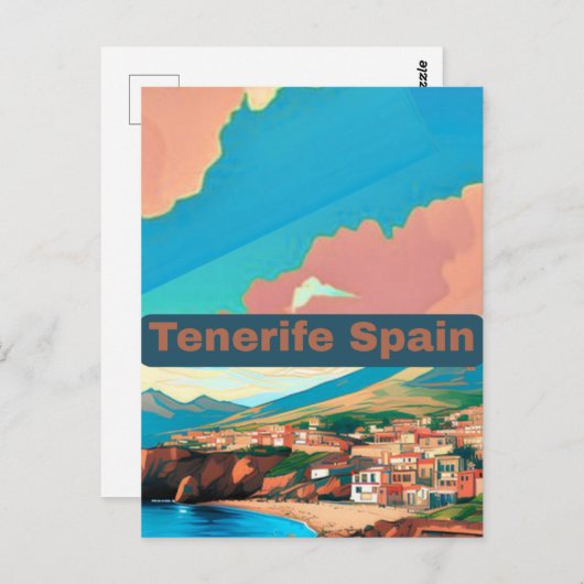 Teneriffa Spanien Wandern neben dem Wasser Postkarte (Vorne/Hinten)