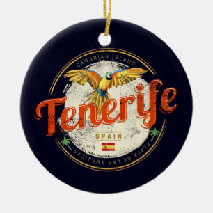Teneriffa und Papagei Kanarische Inseln Spanien Vi Keramik Ornament