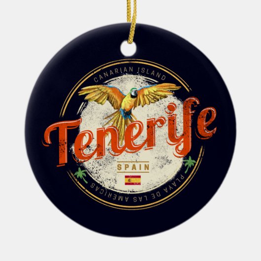 Teneriffa und Parrot Kanarische Inseln Spanien Vin Keramik Ornament (Vorne)