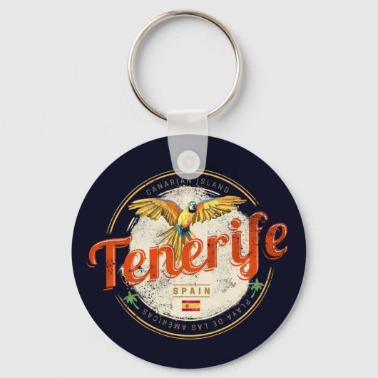 Teneriffa und Parrot Kanarische Inseln Spanien Vin Schlüsselanhänger (Vorderseite)