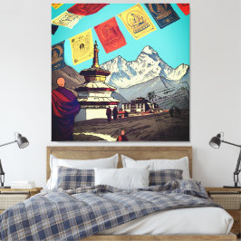 Tengboche Monastery Everest View Artwork Leinwanddruck