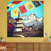 Tengboche Monastery Everest View Artwork Leinwanddruck (Insitu (Wohnzimmer))