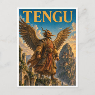 Tengu, Gothic Fantasy Monster Postkarte
